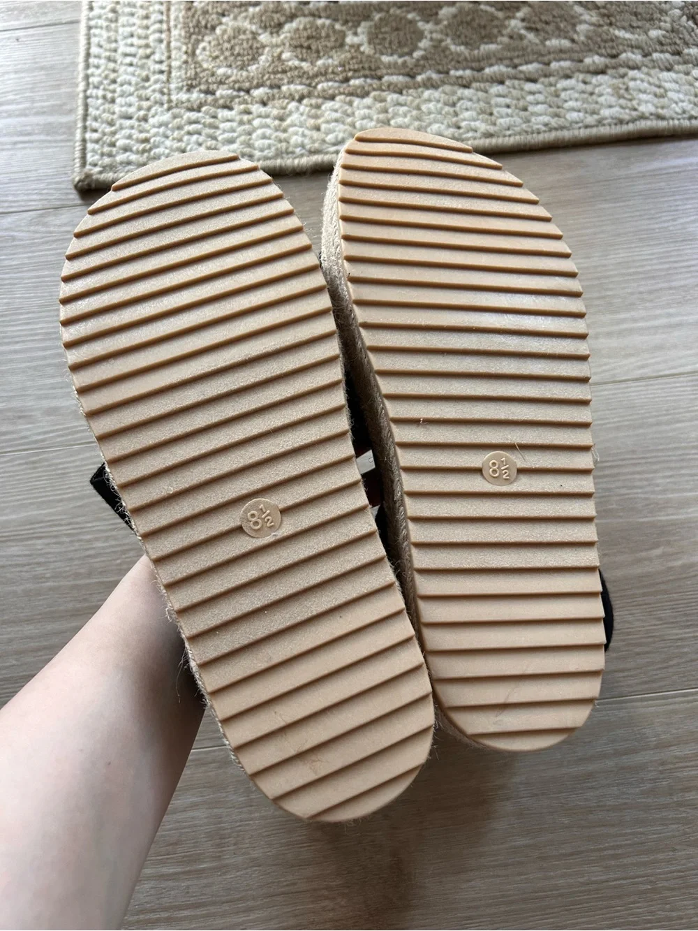 Universal Thread Black Espadrille Platform Sandals